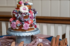 Sugared floral wedding cake